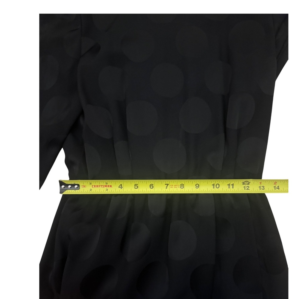 Liz Claiborne vintage Black Polka dot tulip career dress sz 8 - Picture 6 of 10